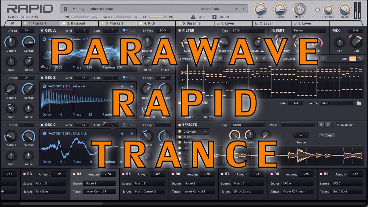 Rapid VSTI. Parawave Rapid Synthesizer. Parawave Rapid Synthesizer visualization.