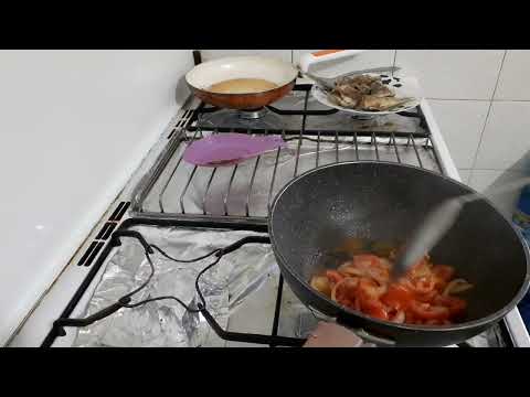 Cooking bittermelon for lunch today