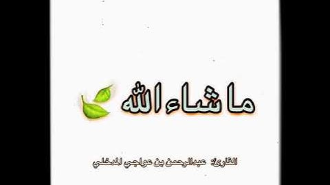 القارئ: عبدالرحمن بن عواجي المدخلي