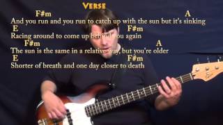 Time (Pink Floyd) Bass Guitar Cover Lesson with Chords/Lyrics chords