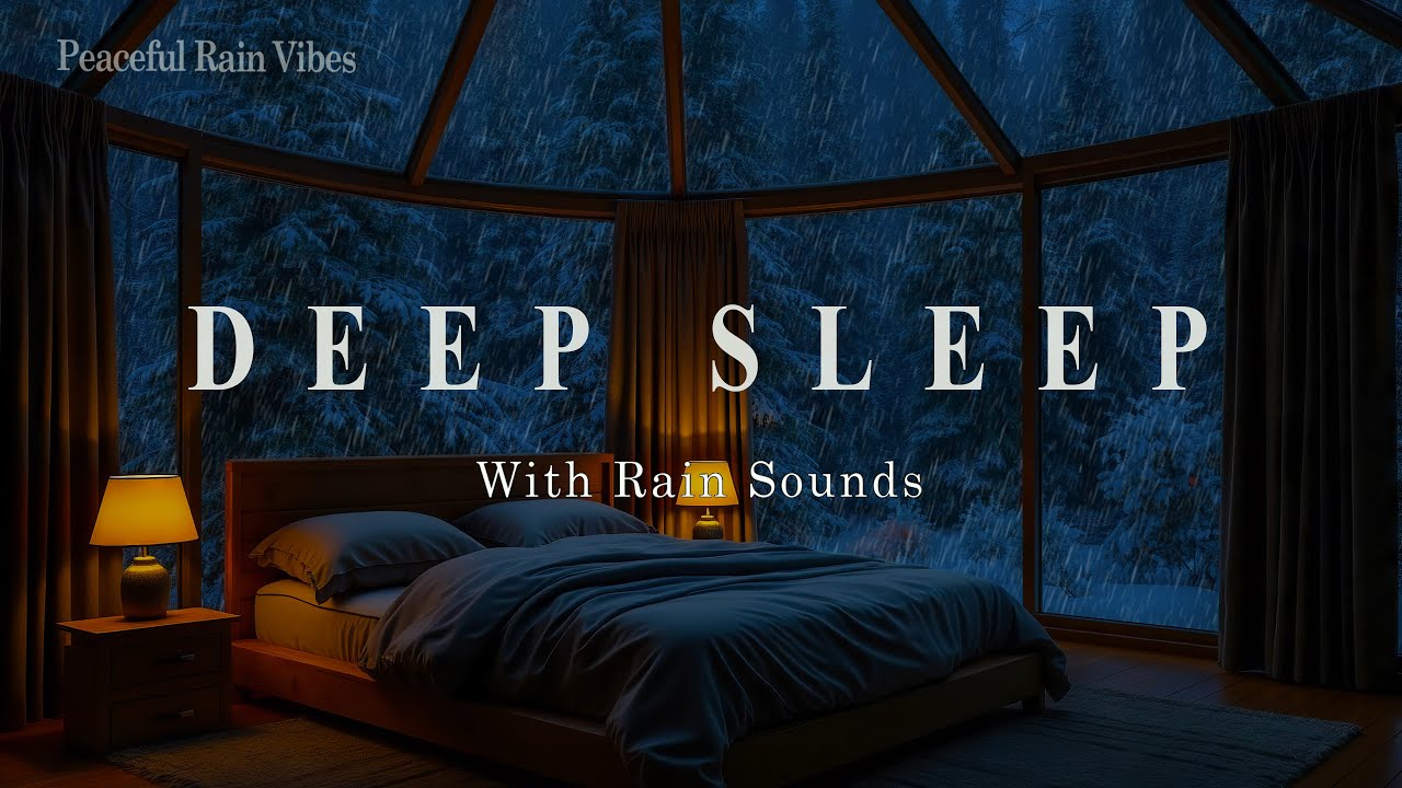 Peaceful Bedroom Ambience with Calming Piano & Rain Sounds🌧️ Deep Sleep, Night Calm & Anxiety Relief