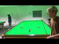 New practice routine as shown by a professional snooker player