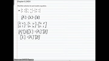 6-3 | Solving a System of Equations Using an Inverse Matrix