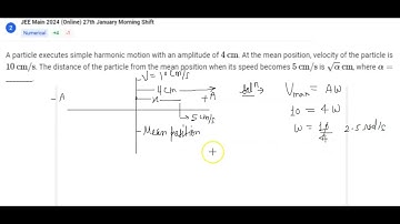 A particle executes simple harmonic motion with an amplitude of 4 cm. At the mean position