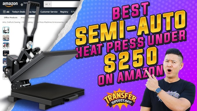15X15 Inch Clamshell Heat Press Machine T-shirt with Pressure Knob LCD  Displays