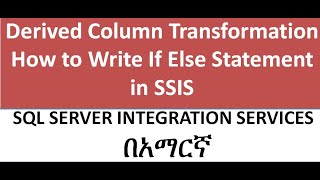 Derived Column Transformation Write IF ELSE Statement in  in SSIS Package
