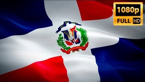 Dominican Republic flag video waving in wind. Realistic Santo Domingo Flag background. Dominican