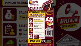 PNB Bank Recruitment 2026 🔥 Officer Posts | Apply Now #learnwithsmartknowledge
