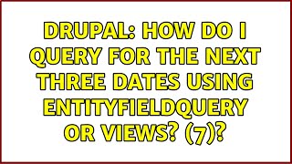 Drupal: How do I query for the next three dates using EntityFieldQuery or Views? (7)?