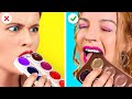 ¡DESAFÍO DE COMIDA REAL VS. DE CHOCOLATE! || Desafíos extremos con comida por 123 GO! GOLD