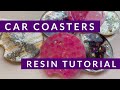 Resin Tutorial: coasters that fit in cup holders in your car- fun, colorful easy to make