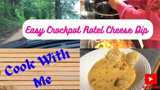 Easy Crockpot Rotel Cheese Dip/Cook With Me