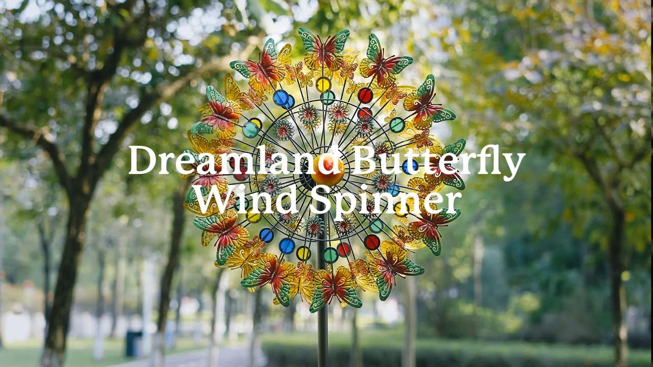 Dreamland Butterfly Wind Spinner for Yard Garden and Patio – Cyan