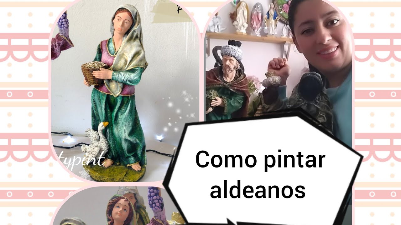 como pintar una aldeana (nacimiento) fácil y rápido @patypintpatypint180