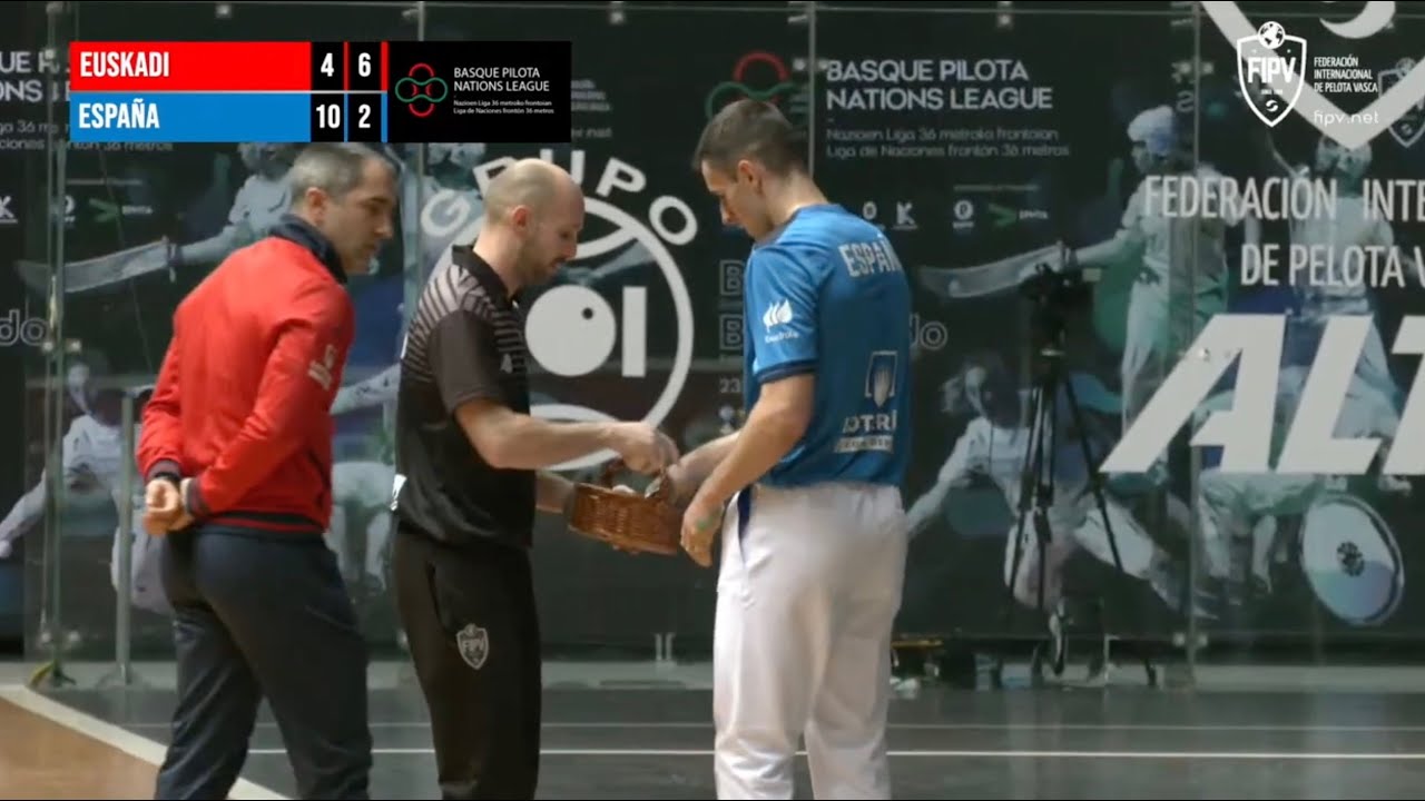 ESPAÑA VS EUSKADI. Final Mano individual. Primer Liga de Naciones. Frontón 36 metros.