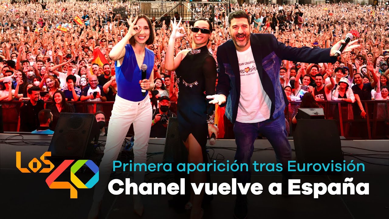 El increíble recibimiento a CHANEL en la Plaza Mayor de Madrid tras Eurovisión 2022 | LOS40