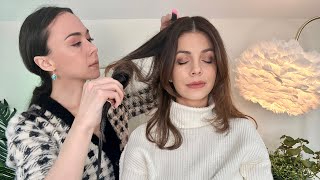 ASMR Perfectionist Hair Styling Commercial Shoot | Relaxed Curls, Finishing Touches, Makeup, Clothes