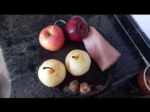 فيديو: حساء لحم الخنزير والتفاح