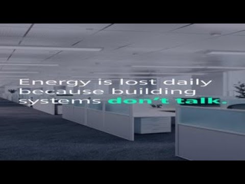 Table, Lighting, Reception. Text: Energy is lost daily because building systems don't talk