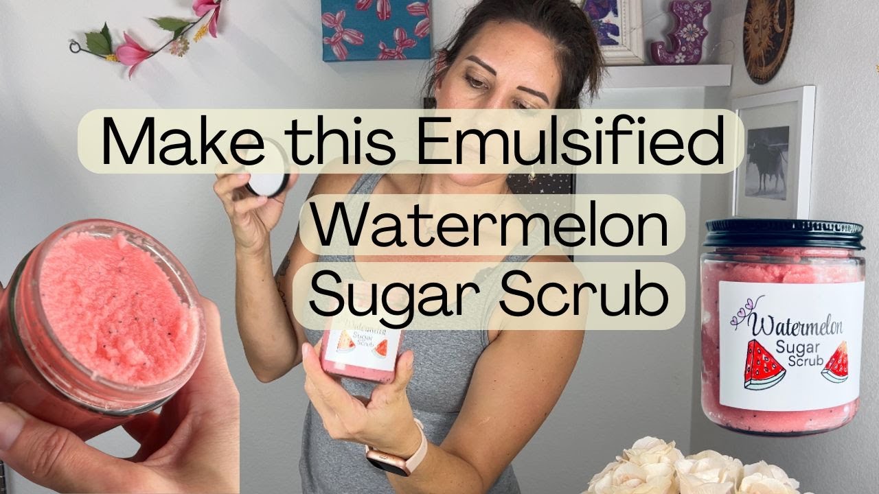 Emulsified Watermelon Sugar Scrub | With Tallow | DIY Easy Skincare