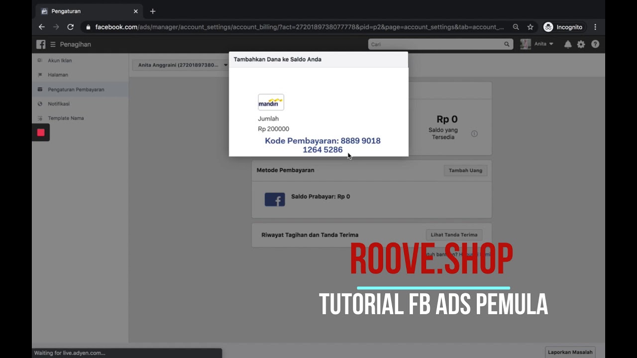 Cara Memasukkan Uang ke Akun Iklan FB - YouTube