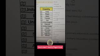 how to insert country Flag in Excel