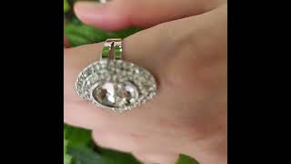 SS20 SS34 납작 스와로브스키 크리스탈 물결 2단 독특한 유니크 조절되는 반지 / Swarovski Crystal 2-Line Freesize Unique Ring SS20 SS34 납작 스와로브스키 크리스탈 물결 2단 독특한 유니크 조절되는 반지 / Swarovski Crystal 2-Line Freesize Unique Ring