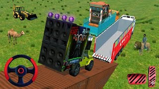 Big 🤯 DJ Truck vs Small DJ 🔥 Truck Loading & Unloading in Rajasthan Village #truck #dj