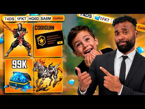 I MADE A KID'S DREAM COME TRUE IN FREE FIRE! I ACTIVATED ALL THE CODES AND BOUGHT EVERYTHING!