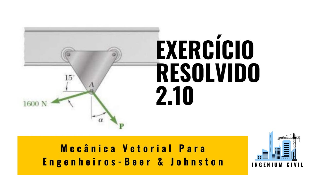 Exercício 2.10 - Mecânica Vetorial para Engenheiros Beer and Johnston / Decomposição de vetores