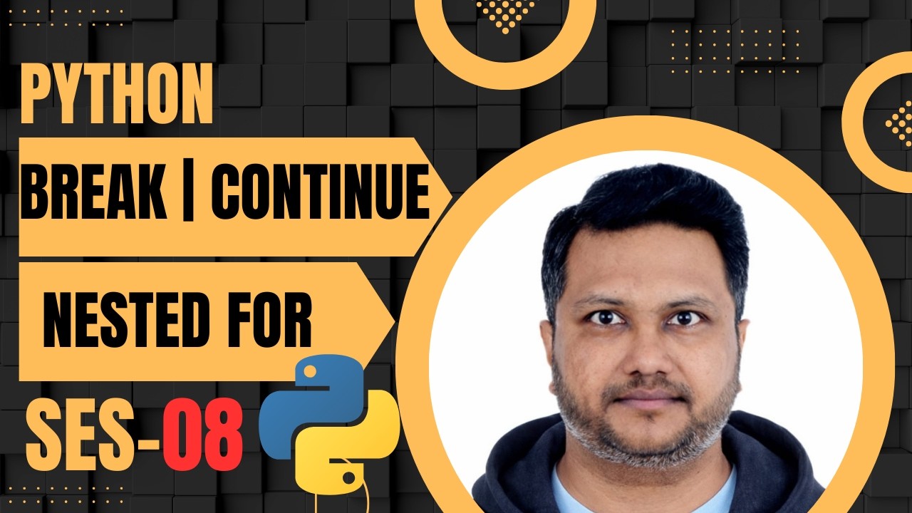 Python #08 - Break & Continue with Nested For Loop | Printing Star Patterns (* Square & Triangle)