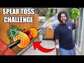 Playing REVERSE Fruit Ninja SPEAR HEAD TOSS EDITION CHALLENGE!! *NARUTO NINJA THROWING SKILL*