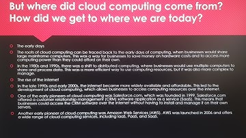 The Evolution of Cloud Computing A Comprehensive Background Study