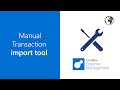 Manual Transactions import tool