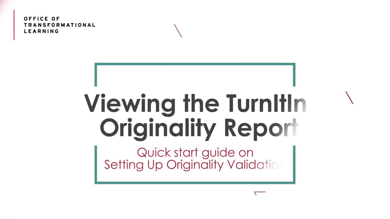 Viewing the TurnItIn Originality Report - YouTube