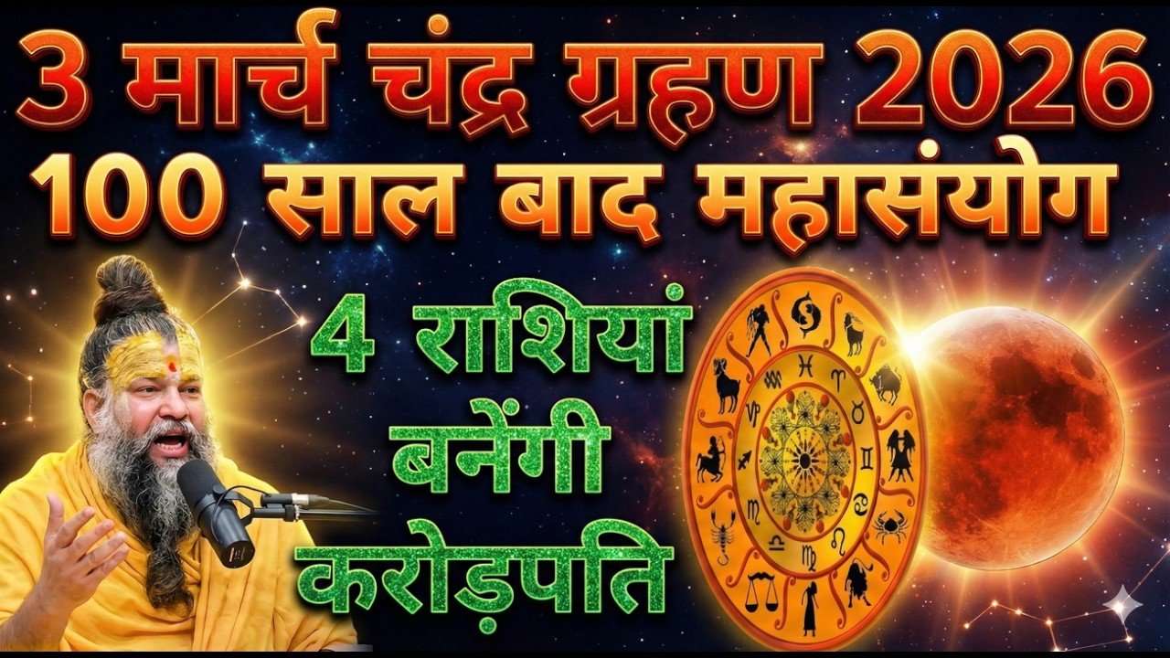 3 मार्च चंद्र ग्रहण 100 साल बाद महासंयोग इन 4 राशियों की रातों रात चमकेगी किस्मत Chandra Grahan 2026