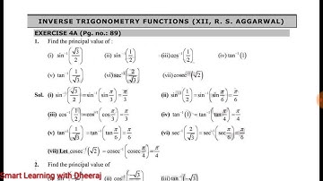 Exercise 4a,Chapter 4 Inverse Trigonometry Functions Rs aggarwal Class 12 Math solutions