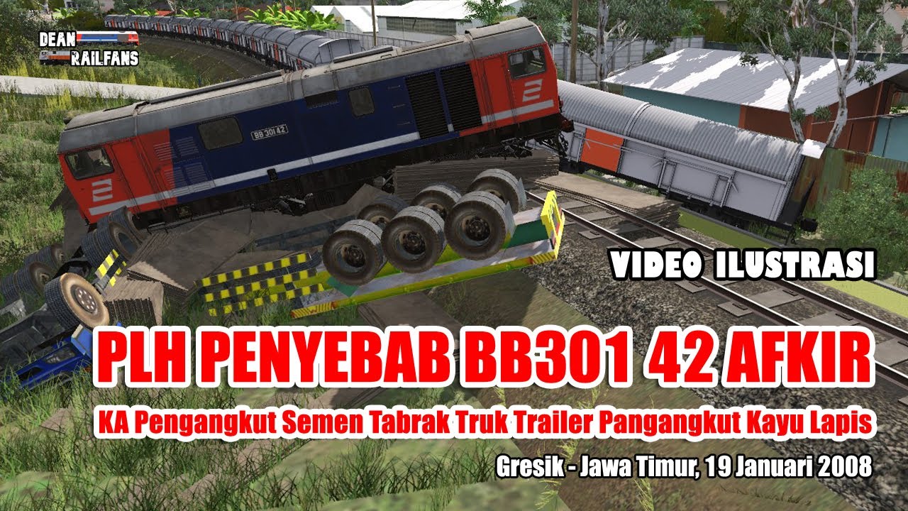 PLH PENYEBAB BB301 42 AFKIR‼ KA Pengangkut Semen Tabrak Truk Pengangkut Kayu Lapis | Train Simulator