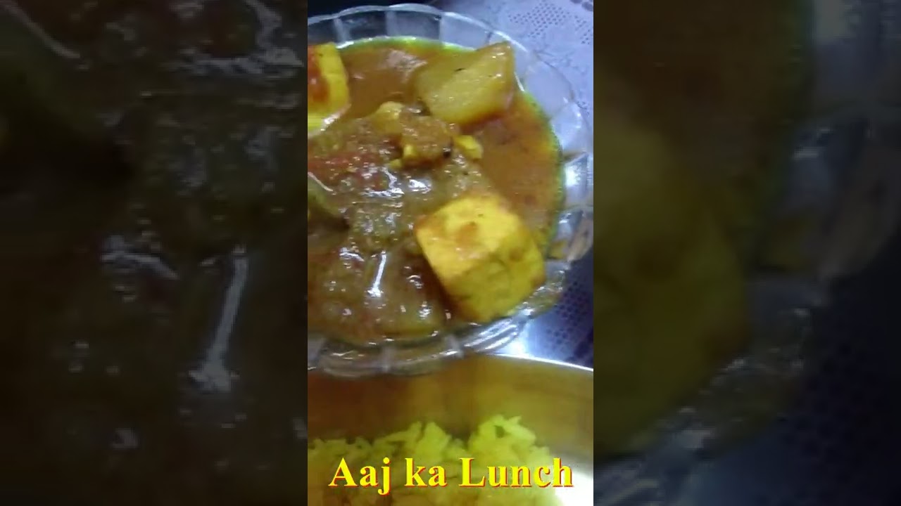 Aaj Ka Lunch   Basanti Polau   Paneer Sabji   Plastic Chatney #Shorts