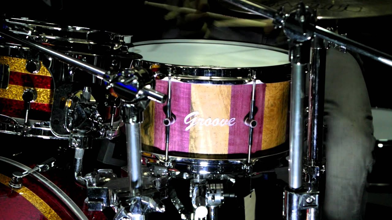 Groove Drum Co. PurpleHeart+Portuguese Sobreiro 14x7" Stave Snare Drum