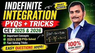MHT CET Indefinite Integration PYQ 2025–2026 | All Questions with Tricks 🔥