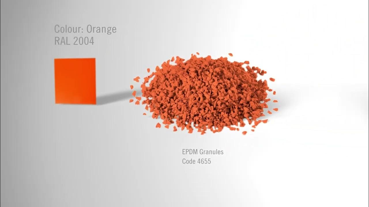 Rubber granules ORANGE RAL 2011 Unirubber Sp. z o.o. Poland