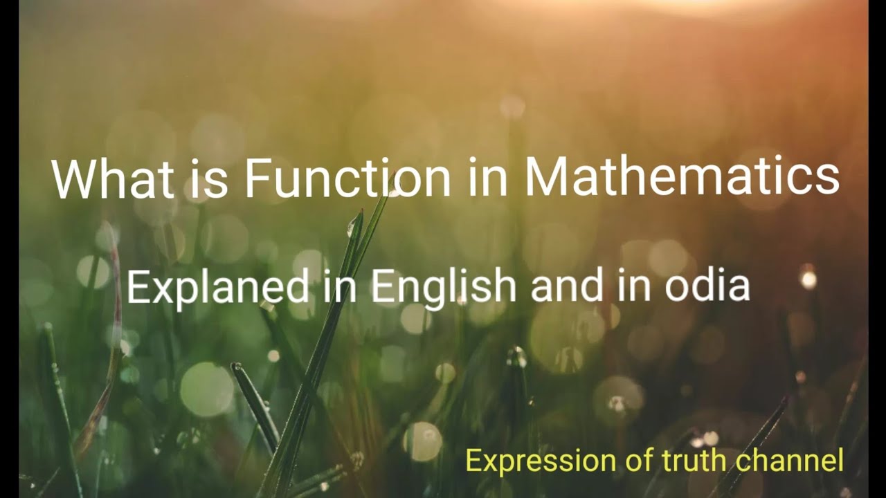 What is Function in Mathematics? #Explaned in English and in odia - YouTube