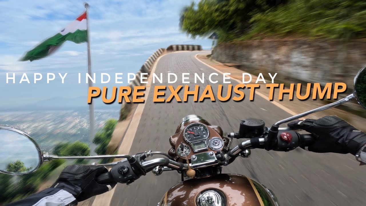 🇮🇳 ROYAL ENFIELD CLASSIC 350 PURE EXHAUST SOUND- 3rd Highest National Flag of INDIA (RAW ONBOARD)