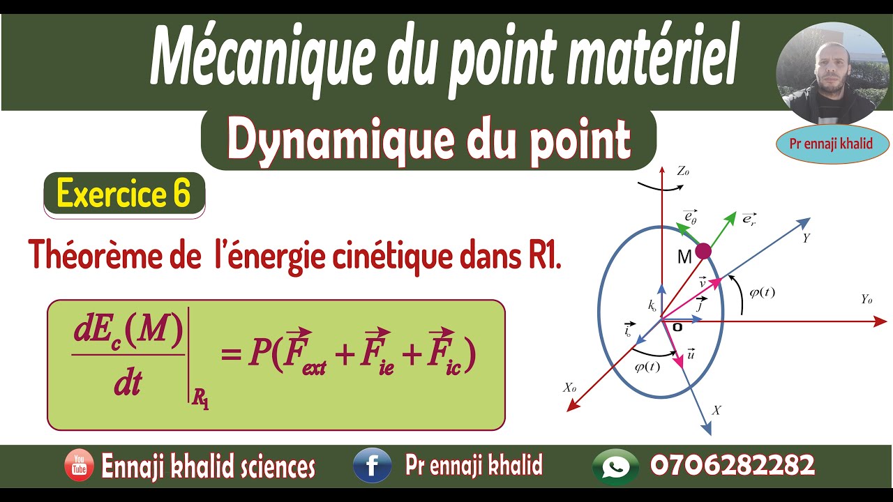 Théorème de l'énergie cinétique dans un repère relatif Dynamique du ...
