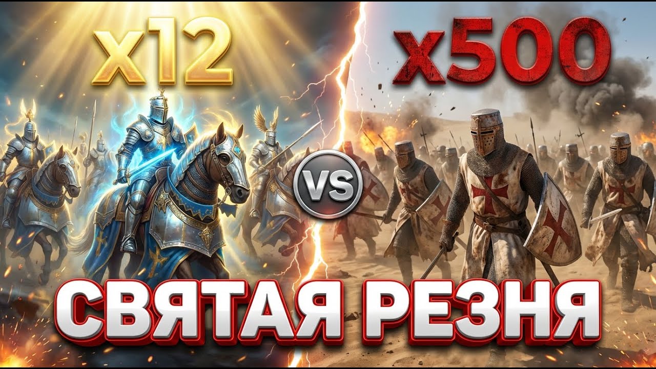 12 Рыцарей Грааля против 500 Тамплиеров: Кто выживет?