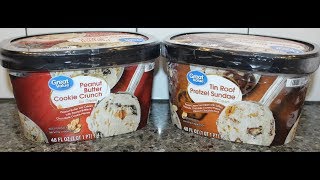 Great Value: Peanut Butter Cookie Crunch & Tin Roof Pretzel Sundae Ice Cream Review