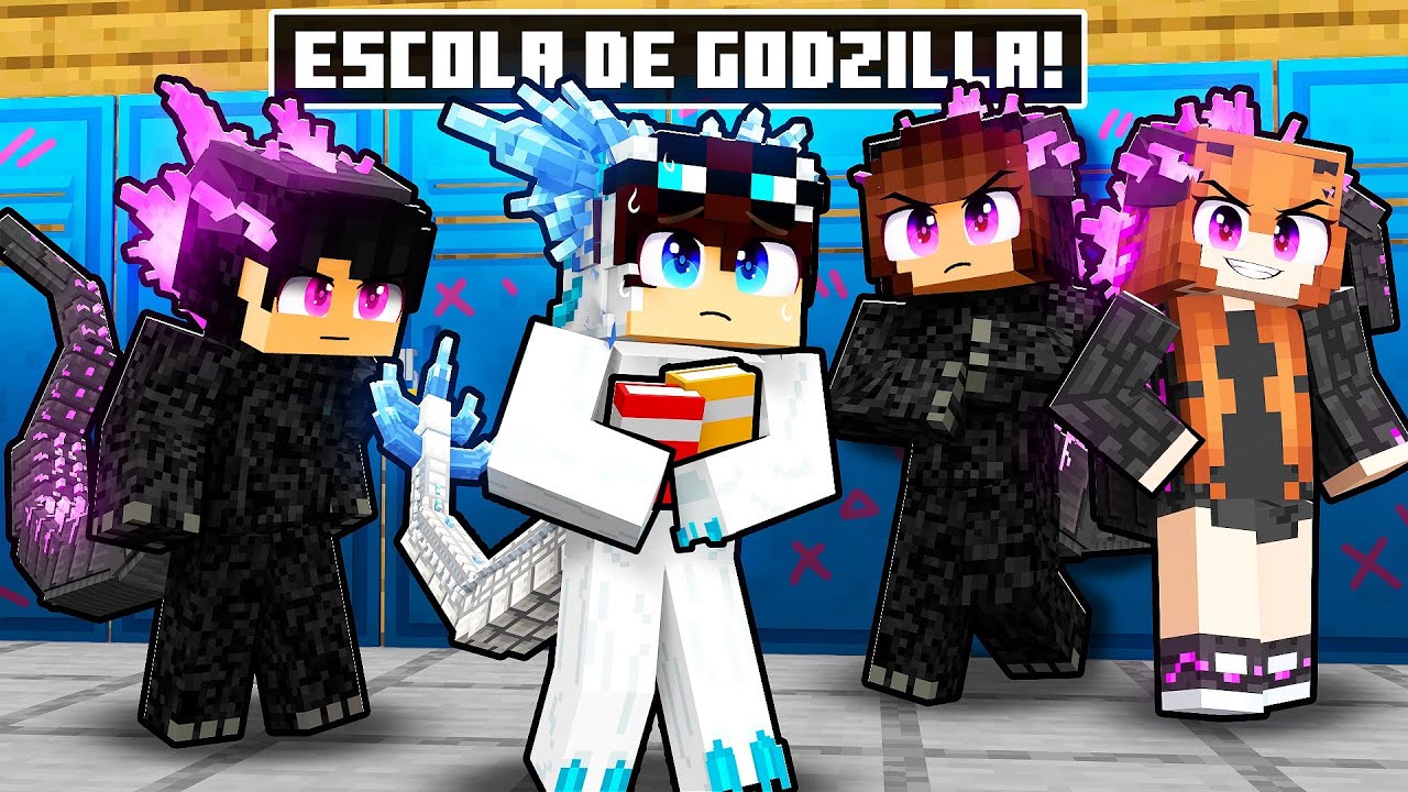 GAROTO SHIMO na ESCOLA de GODZILLAS no Minecraft!