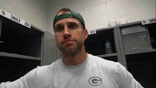 Packers kicker Trey Smack reacts to his game-winning kick in overtime