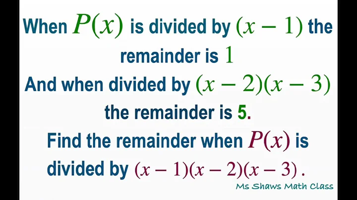 Find remainder when polynomial is divided by (x-1)(x-2)(x-3). Remainder is 1 when divided by (x-1).